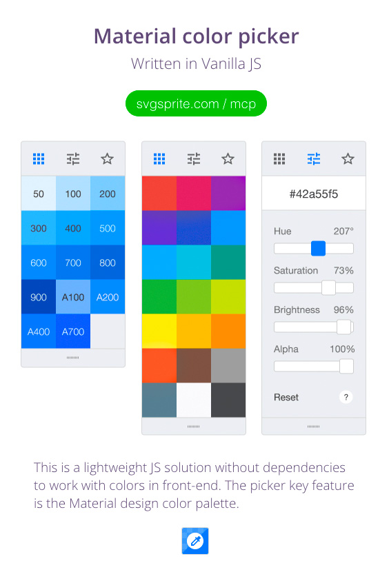 Material design tools - Color picker JS